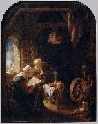 Gerard Dou Reading the Bible Germany oil painting artist